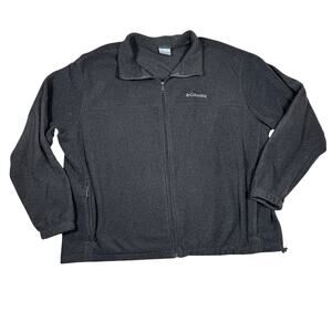 Columbia Men's 3X Mountain Full Zip Fleece Gray Jacket Zipper Pockets Drawstring